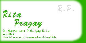 rita pragay business card